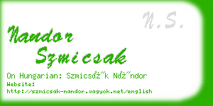 nandor szmicsak business card